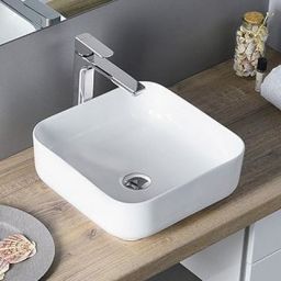 Sapho Prata umywalka 39,5 cm nablatowa kwadratowa biała AR423