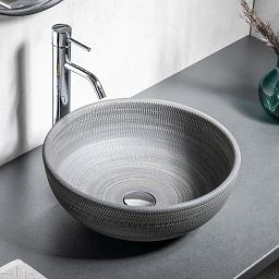 Sapho Priori umywalka 41 cm nablatowa okrągła szary PI024