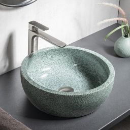 Sapho Priori umywalka 42 cm nablatowa okrągła zielona PI013