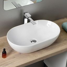 GSI Pura umywalka 60x37 cm nablatowa owalna ExtraGlaze biała 883411