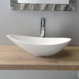 Sapho Rosseta umywalka 56,4x32,3 cm nablatowa owalna biała RS564