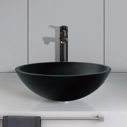 Sapho Beauty Telica umywalka 42 cm nablatowa okrągła czarna TY181B
