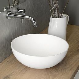 Sapho Thin umywalka 39 cm nablatowa okrągła biały mat WN185