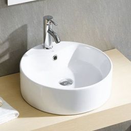 Sapho Yakarta umywalka 46 cm nablatowa okrągła biała BH7021