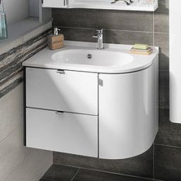 Sapho Pulse umywalka 75x45 cm ścienna asymetryczna lewa biała BM752