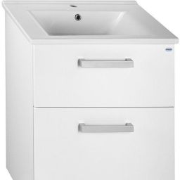 Aqualine Zuno umywalka 65x45 cm prostokątna ścienna-meblowa biała 9065