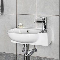 Sapho Small Yumo umywalka 45x28 cm nablatowa asymetryczna biała 3045