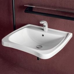 Sapho Disabled umywalka 60x55 cm prostokątna ścienna dla niepełnosprawnych biała 5160