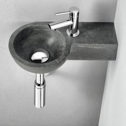 Sapho Blok umywalka 40x23 cm ścienna asymetryczna antracyt 2401-32
