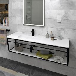 Sapho Aruba umywalka 130x51,5 cm meblowa prostokątna lewa biały mat AR130-B1L