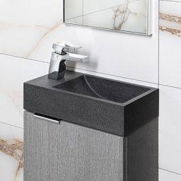Sapho Small Crest L umywalka 40x22 cm ścienna prostokątna betonowa czarny granit AR403