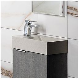 Sapho Small Crest L umywalka 40x22 cm ścienna prostokątna betonowa biały piaskowiec AR410