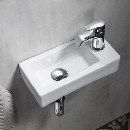 Sapho Small Zoe umywalka 37x18 cm ścienna prostokątna prawa biała AR495