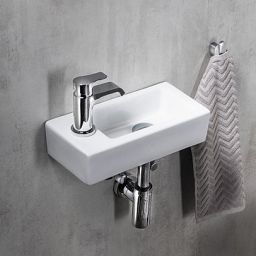 Sapho Small Zoe umywalka 37x18 cm ścienna prostokątna lewa biała AR496