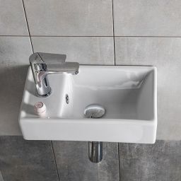 Sapho Minos umywalka 40x22 cm mała lewa biały połysk 4759