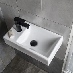 Sapho Minos umywalka 45x26 cm ścienna prostokątna lewa biała 4757