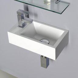 Sapho Small Amarok umywalka 40x22 cm ścienna prostokątna lewa biała AR400