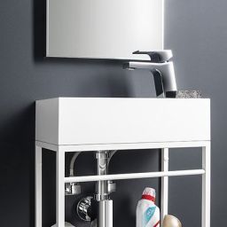 Sapho Small Amarok umywalka 40x22 cm ścienna prostokątna prawa biała AR500