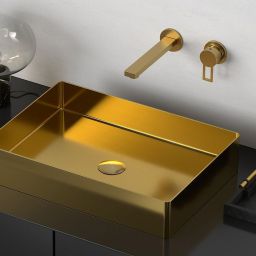 Sapho Aurum umywalka 50x35,2 cm nablatowa prostokątna złoty mat AU203