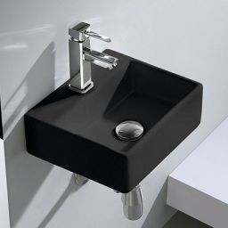 Sapho Small Giulia umywalka 33,5x29 cm ścienna prostokątna czarny mat BH7002B