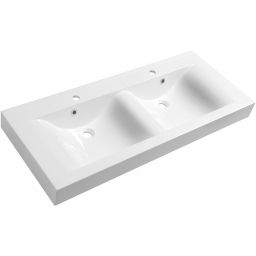 Sapho Flavia umywalka 120x50 ścienna prostokątna podwójna biała 68121