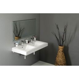 Sapho Flavia umywalka 120x50 ścienna prostokątna podwójna biała 68121