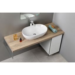 GSI Pura umywalka 60x37 cm nablatowa owalna ExtraGlaze biała 883411