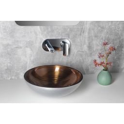 Sapho Murano Wenge umywalka 40 cm nablatowa okrągła miedziany/srebrny AL5318-66