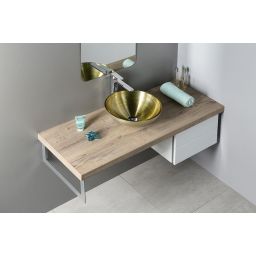 Sapho Murano Soft Brown umywalka 40 cm nablatowa okrągła beżowy/złoty AL5318-67