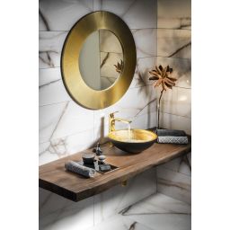 Sapho Murano Black-Gold umywalka 40 cm nablatowa okrągła złoty/czarny AL5318-77