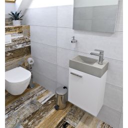 Sapho Small Crest R umywalka 40x22 cm ścienna prostokątna betonowa biały piaskowiec AR413