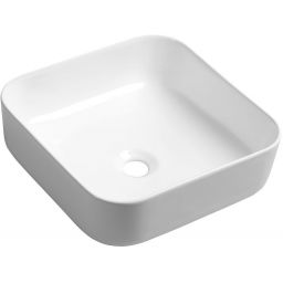 Sapho Prata umywalka 39,5 cm nablatowa kwadratowa biała AR423