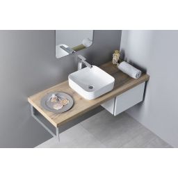 Sapho Prata umywalka 39,5 cm nablatowa kwadratowa biała AR423