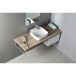 Sapho Molveno umywalka 39,5 cm nablatowa kwadratowa biała AR453