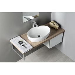 Sapho Pera umywalka 62,5x42 cm nablatowa owalna biała AR457