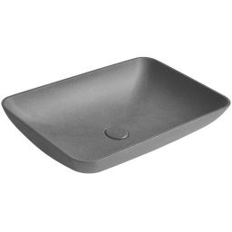 Sapho Infrane umywalka 57x37 cm nablatowa prostokątna betonowa czarny granit AR464