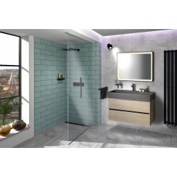 Sapho Quadrado umywalka 96x44 cm meblowa prostokątna betonowa czarny granit AR466