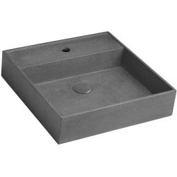 Sapho Quadrado umywalka 46 cm ścienna kwadratowa betonowa czarny granit AR468