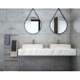 Sapho Trant umywalka 58x36 cm prostokątna nablatowa beżowa AR472