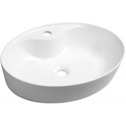Sapho Mariana umywalka 58x41,5 cm nablatowa owalna biała AR483