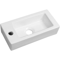 Sapho Small Zoe umywalka 37x18 cm ścienna prostokątna lewa biała AR496