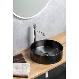 Sapho Aurum umywalka 38x38 cm nablatowa okrągła antracytowa AU101