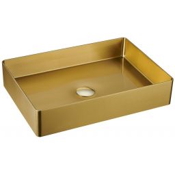 Sapho Aurum umywalka 50x35,2 cm nablatowa prostokątna złoty mat AU203