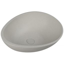 Sapho Punc umywalka 53x39 cm nablatowa owalna betonowa biały piaskowiec BH7000