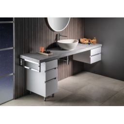 Sapho Punc umywalka 53x39 cm nablatowa owalna betonowa biały piaskowiec BH7000