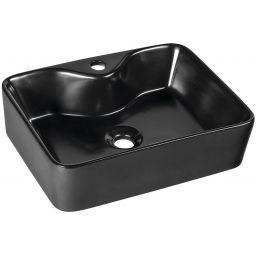 Sapho Balena umywalka 48x37 cm nablatowa prostokątna czarny mat BH7013B