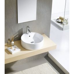 Sapho Yakarta umywalka 46 cm nablatowa okrągła biała BH7021