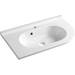 Sapho Pulse umywalka 75x45 cm ścienna asymetryczna lewa biała BM752