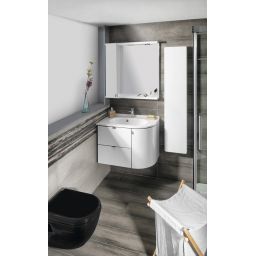 Sapho Pulse umywalka 75x45 cm ścienna asymetryczna lewa biała BM752