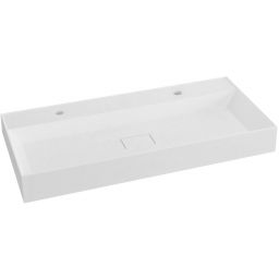 Sapho Godiva umywalka 96x44 cm prostokątna ścienna/meblowa podwójna biała GU096-2